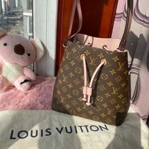 Louis Vuitton Monogram Shoulder Bag with Pink Accents